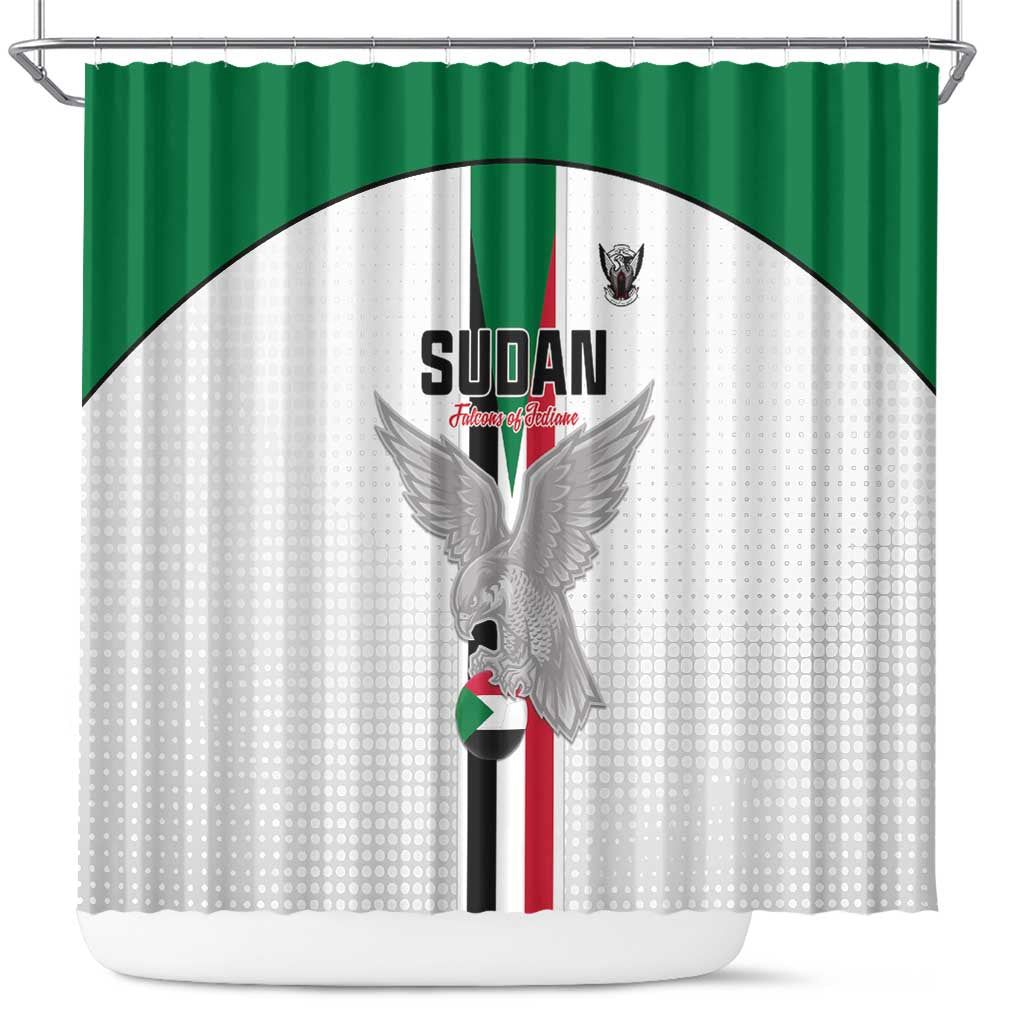 Afro Sudan Football Shower Curtain Come On Falcons of Jediane - African Pride