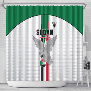 Afro Sudan Football Shower Curtain Come On Falcons of Jediane - African Pride