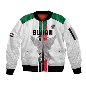Afro Sudan Football Custom Sleeve Zip Bomber Jacket Come On Falcons of Jediane - African Pride