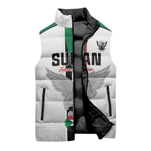 Custom Sudan Football Sleeveless Puffer Jacket Go Champions Falcons of Jediane