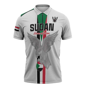 Custom Sudan Football Zipper Polo Shirt Go Champions Falcons of Jediane