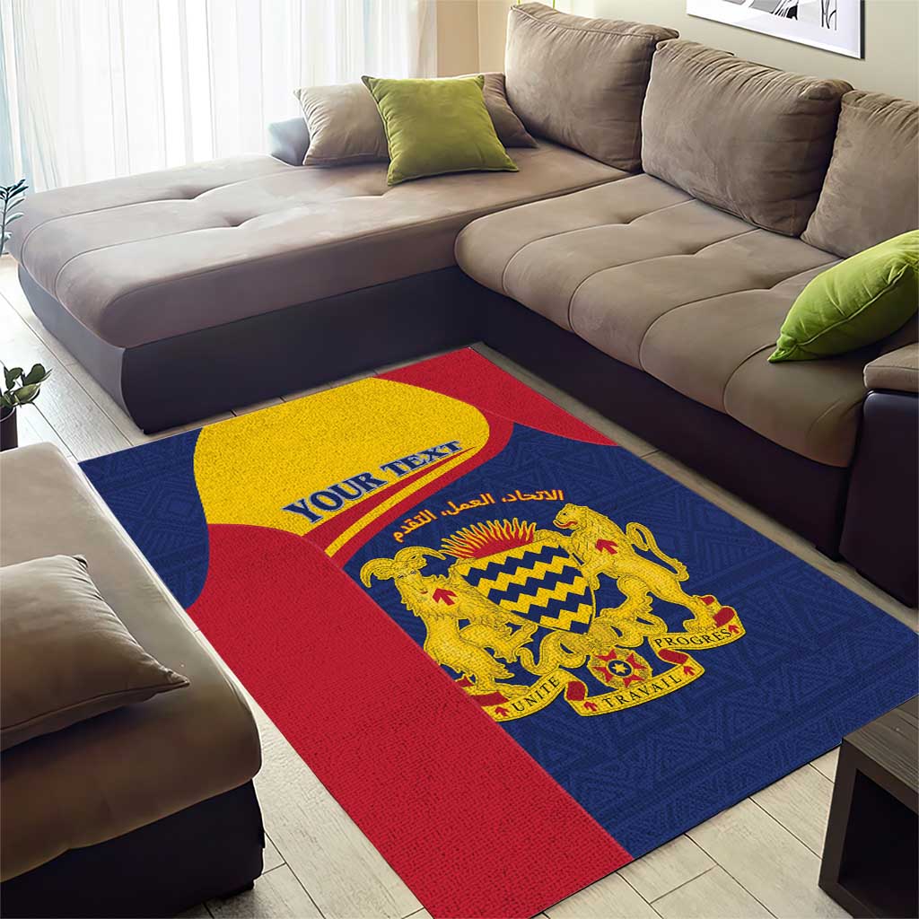 Afro Tchad Personalised Area Rug Coat Of Arms - African Pattern