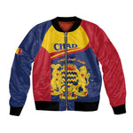 Afro Tchad Personalised Bomber Jacket Coat Of Arms - African Pattern