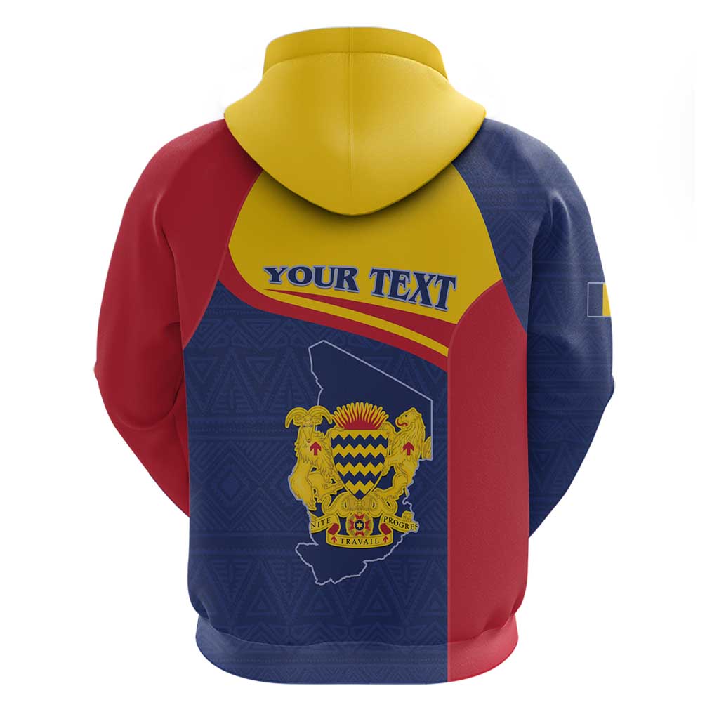 Afro Tchad Personalised Hoodie Coat Of Arms - African Pattern