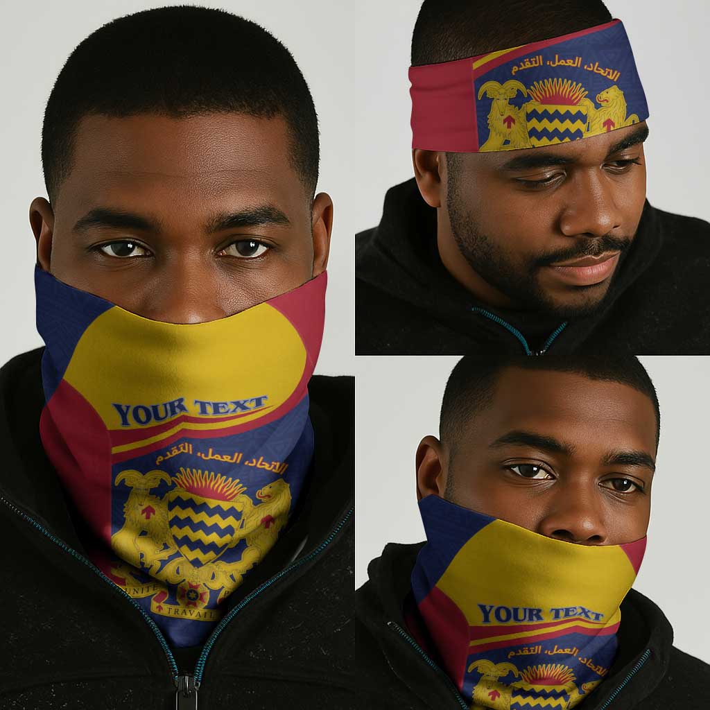 Afro Tchad Personalised Neck Gaiter Coat Of Arms - African Pattern LT15