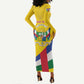 Personalised CAR Long Sleeve Bodycon Dress Happy 65th Independence Day