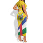 Personalised CAR Short Sleeve Bodycon Dress Happy 65th Independence Day
