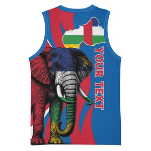 Personalised Central African Republic Elephant Basketball Jersey Coat Of Arms With Map LT15