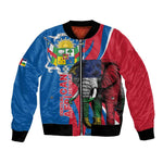 Personalised Central African Republic Elephant Bomber Jacket Coat Of Arms With Map
