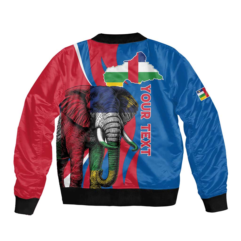 Personalised Central African Republic Elephant Bomber Jacket Coat Of Arms With Map