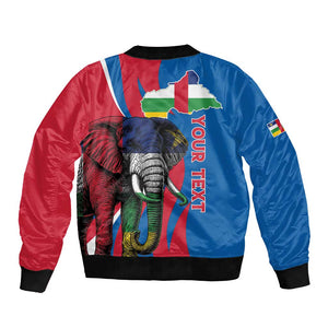 Personalised Central African Republic Elephant Bomber Jacket Coat Of Arms With Map