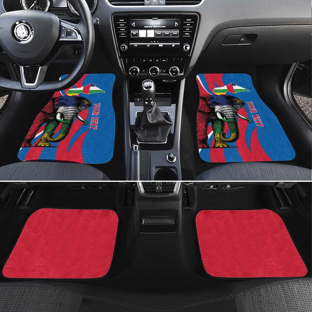 Personalised Central African Republic Elephant Car Mats Coat Of Arms With Map