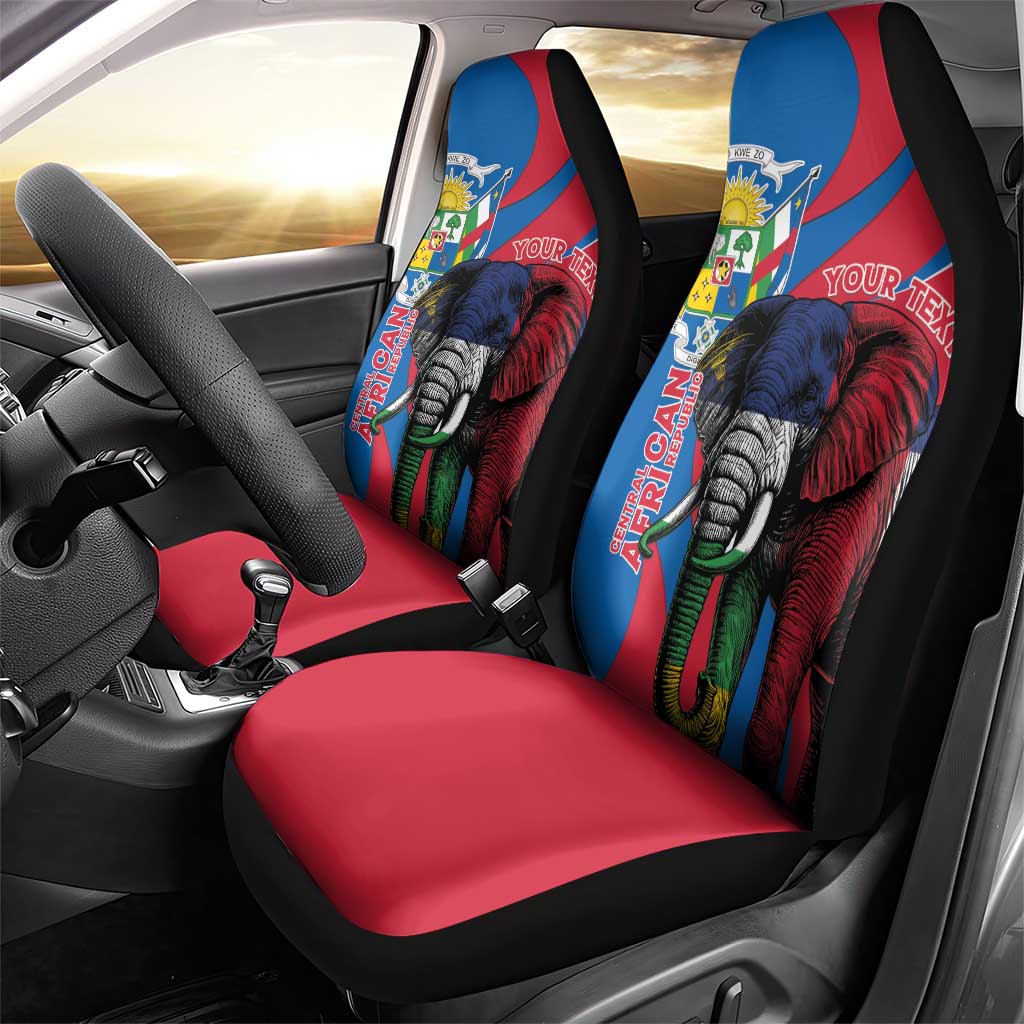 Personalised Central African Republic Elephant Car Seat Cover Coat Of Arms With Map