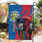 Personalised Central African Republic Elephant Garden Flag Coat Of Arms With Map