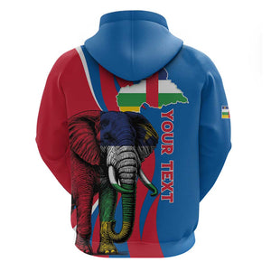 Personalised Central African Republic Elephant Hoodie Coat Of Arms With Map