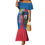 Personalised Central African Republic Elephant Mermaid Dress Coat Of Arms With Map