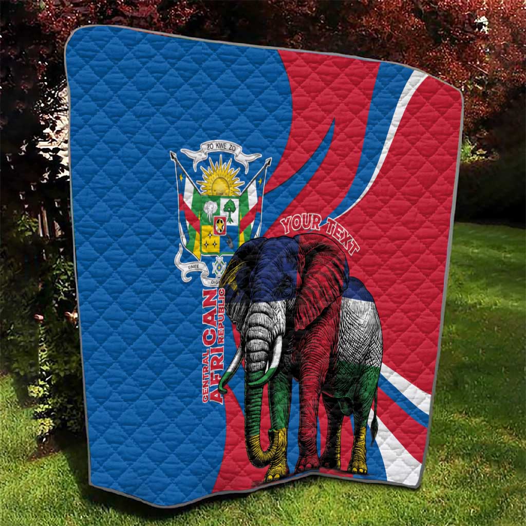 Personalised Central African Republic Elephant Quilt Coat Of Arms With Map