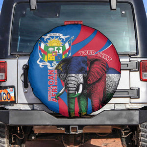 Personalised Central African Republic Elephant Spare Tire Cover Coat Of Arms With Map
