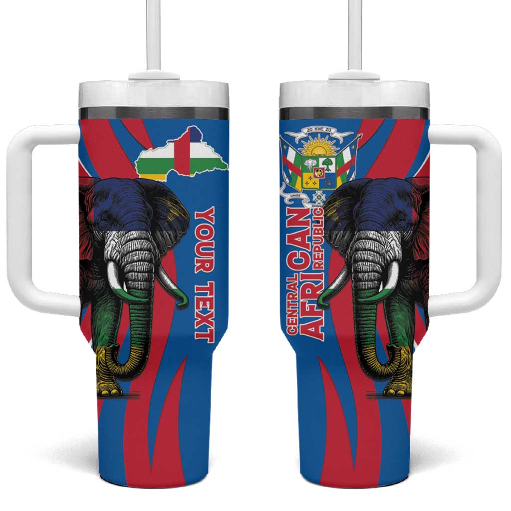 Personalised Central African Republic Elephant Tumbler With Handle Coat Of Arms With Map