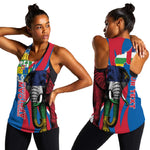 Personalised Central African Republic Elephant Women Racerback Tank Coat Of Arms With Map
