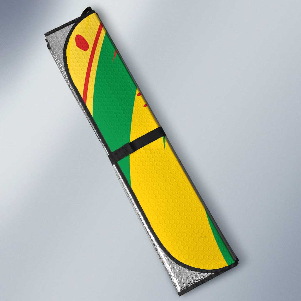 Congo Republic Day Auto Sun Shade Coat Of Arms With Tropical Flower
