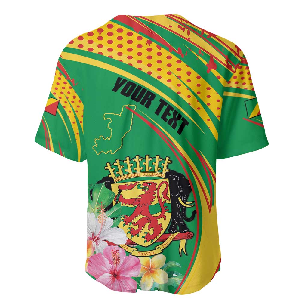 Personalized République du Congo Baseball Jersey Happy Republic Day - Grunge Style - African Pride