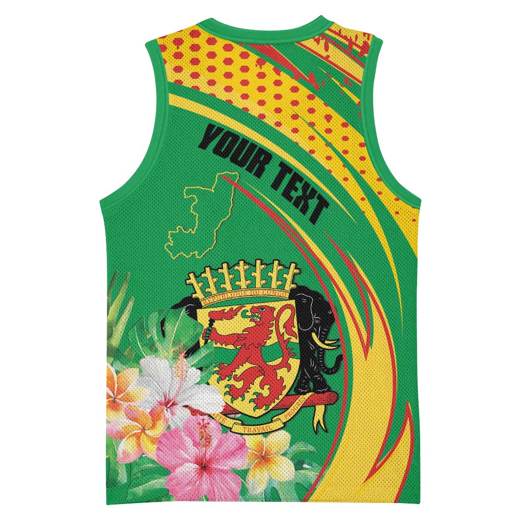 Personalized République du Congo Basketball Jersey Happy Republic Day - Grunge Style LT15