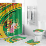 Congo Republic Day Bathroom Set Coat Of Arms With Tropical Flower