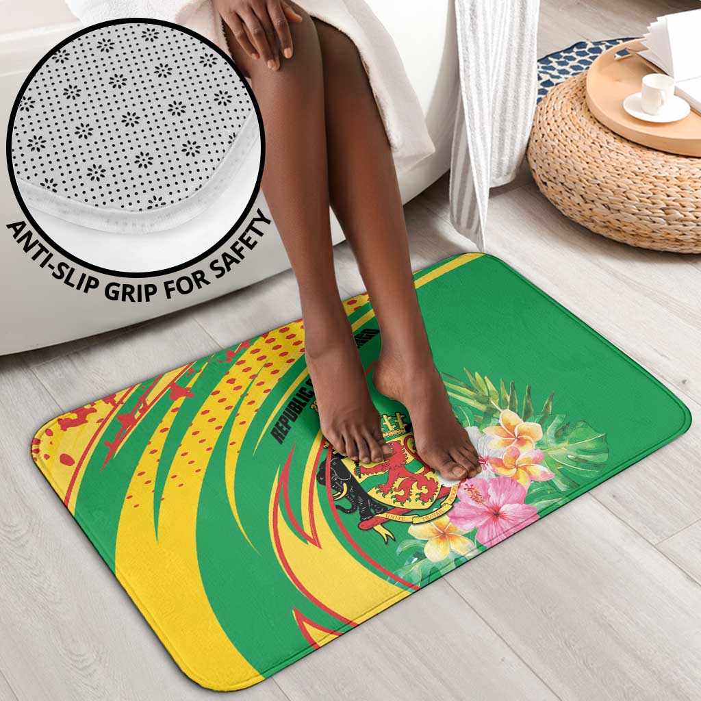 Congo Republic Day Bathroom Set Coat Of Arms With Tropical Flower