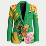Personalized Congo Republic Day Blazer Coat Of Arms With Tropical Flower