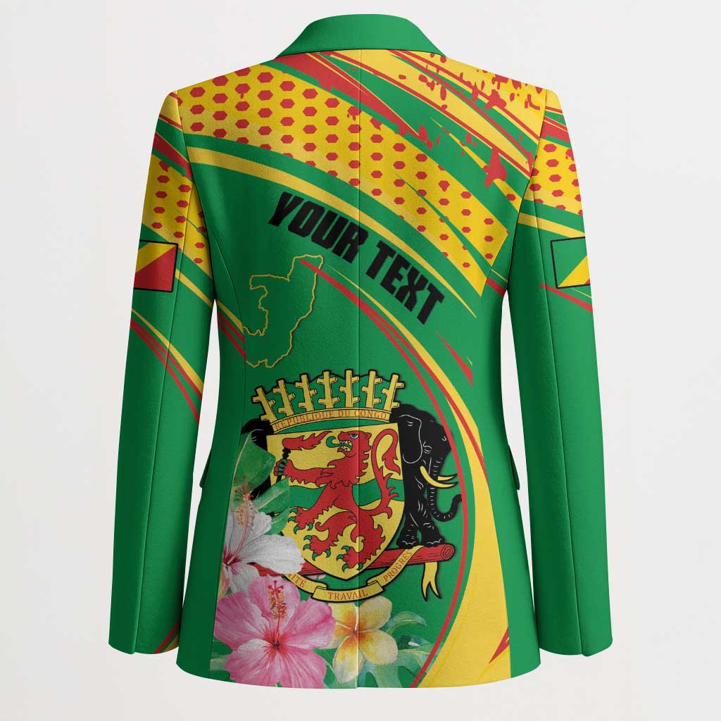 Personalized Congo Republic Day Blazer Coat Of Arms With Tropical Flower