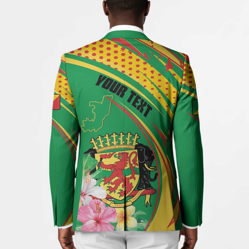 Personalized Congo Republic Day Blazer Coat Of Arms With Tropical Flower