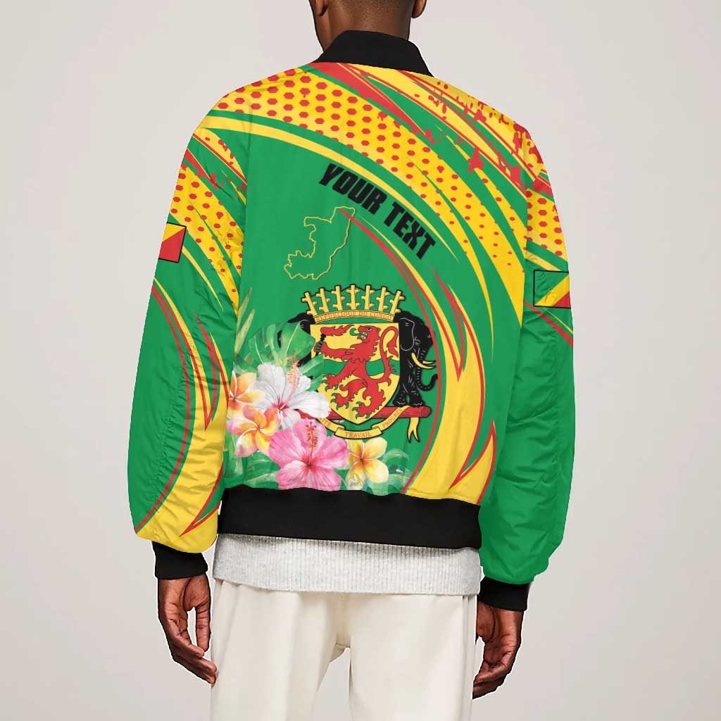 Personalized République du Congo Bomber Jacket Happy Republic Day - Grunge Style - African Pride