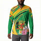 Personalized Congo Republic Day Button Sweatshirt Coat Of Arms With Tropical Flower