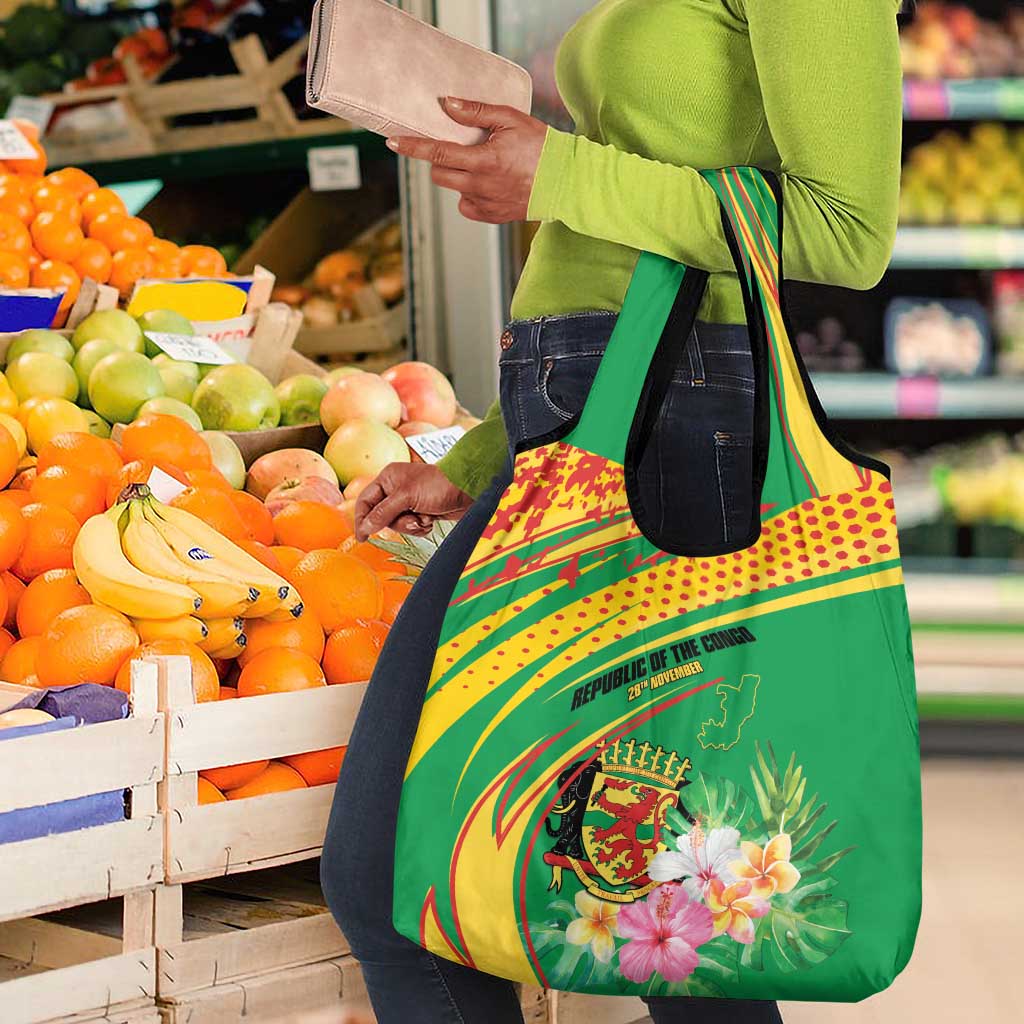 République du Congo Grocery Bag Happy Republic Day - Grunge Style - African Pride