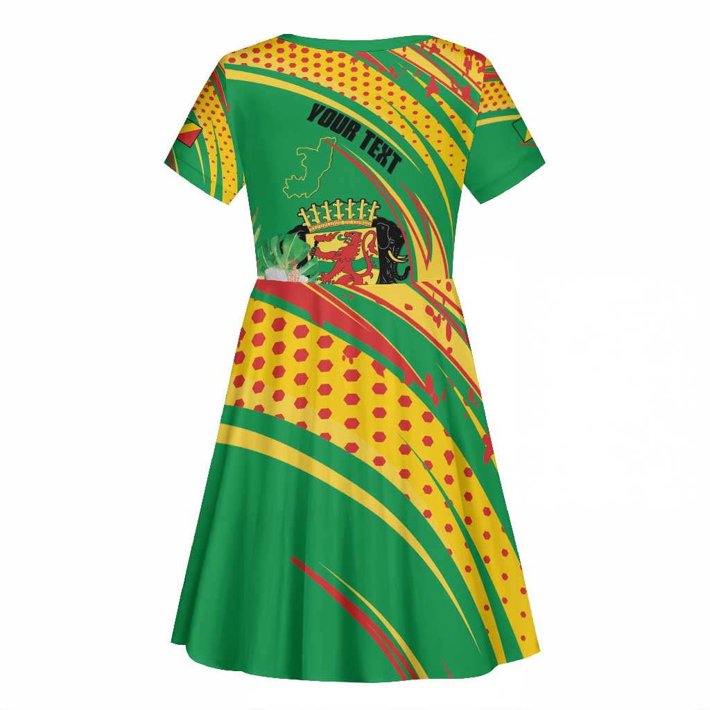 Personalized République du Congo Kid Short Sleeve Dress Happy Republic Day - Grunge Style - African Pride