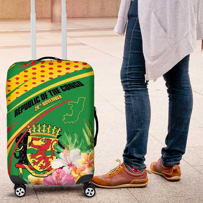République du Congo Luggage Cover Happy Republic Day - Grunge Style - African Pride