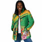 Personalized Congo Republic Day Padded Jacket Coat Of Arms With Tropical Flower