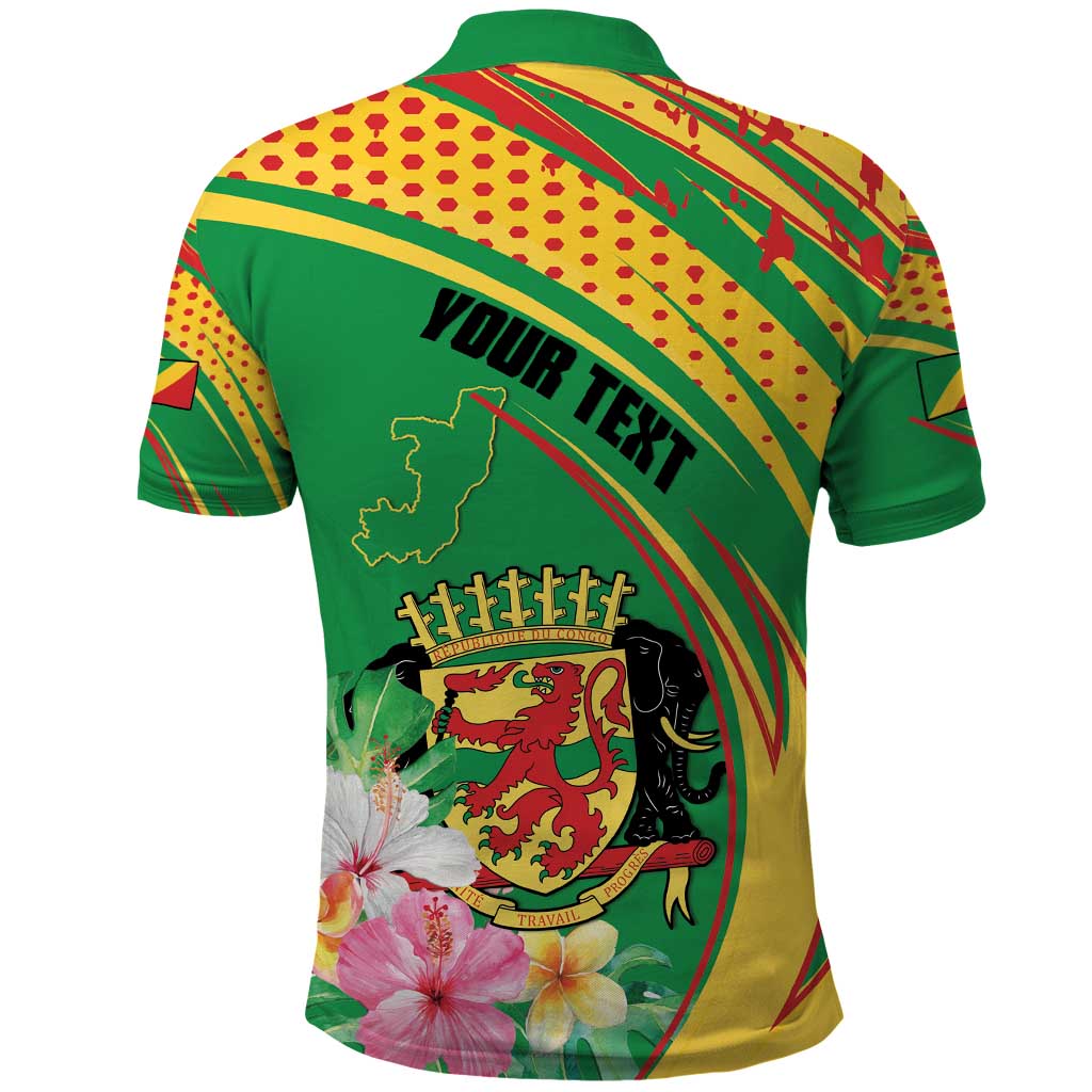 Personalized République du Congo Polo Shirt Happy Republic Day - Grunge Style - African Pride