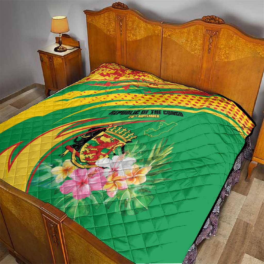 République du Congo Quilt Happy Republic Day - Grunge Style - African Pride