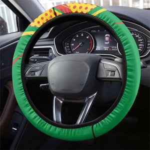 République du Congo Steering Wheel Cover Happy Republic Day - Grunge Style - African Pride