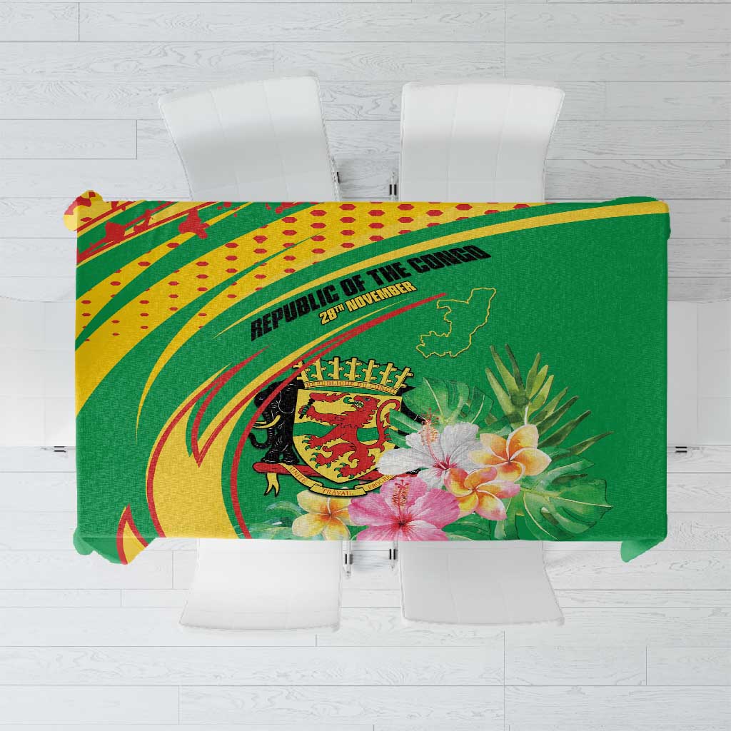 République du Congo Tablecloth Happy Republic Day - Grunge Style - African Pride