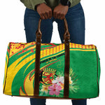 Congo Republic Day Travel Bag Coat Of Arms With Tropical Flower