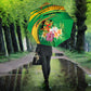 Congo Republic Day Umbrella Coat Of Arms With Tropical Flower
