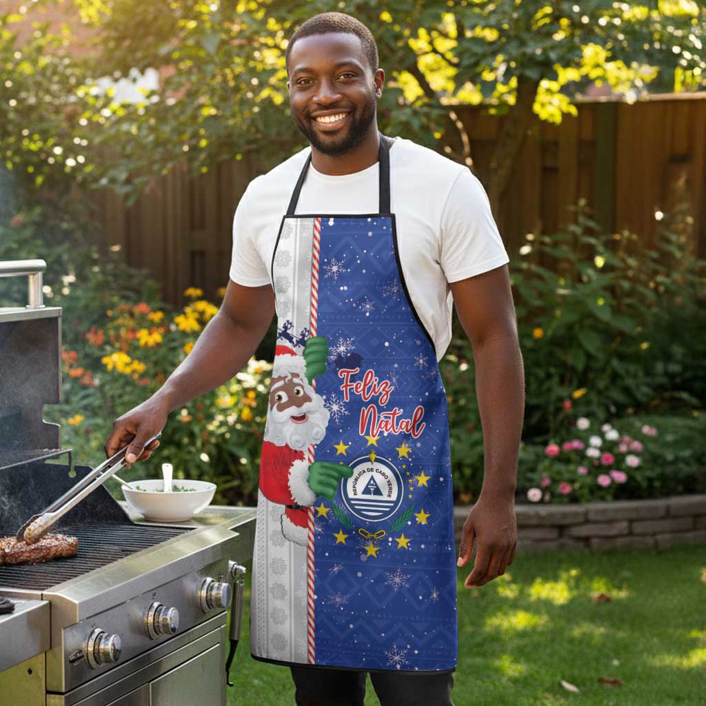 Cape Verde Christmas Apron Black Santa Felix Natal