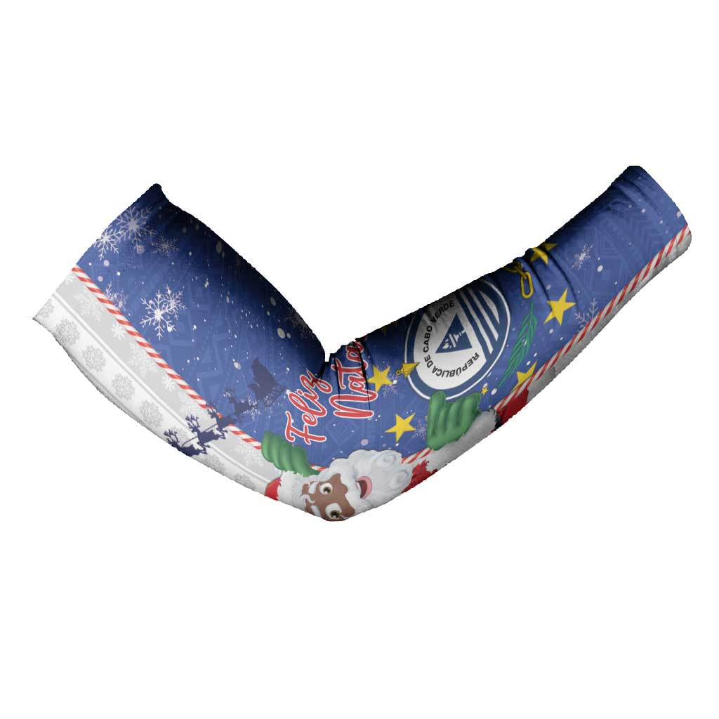 Cape Verde Christmas Arm Sleeves Black Santa Felix Natal