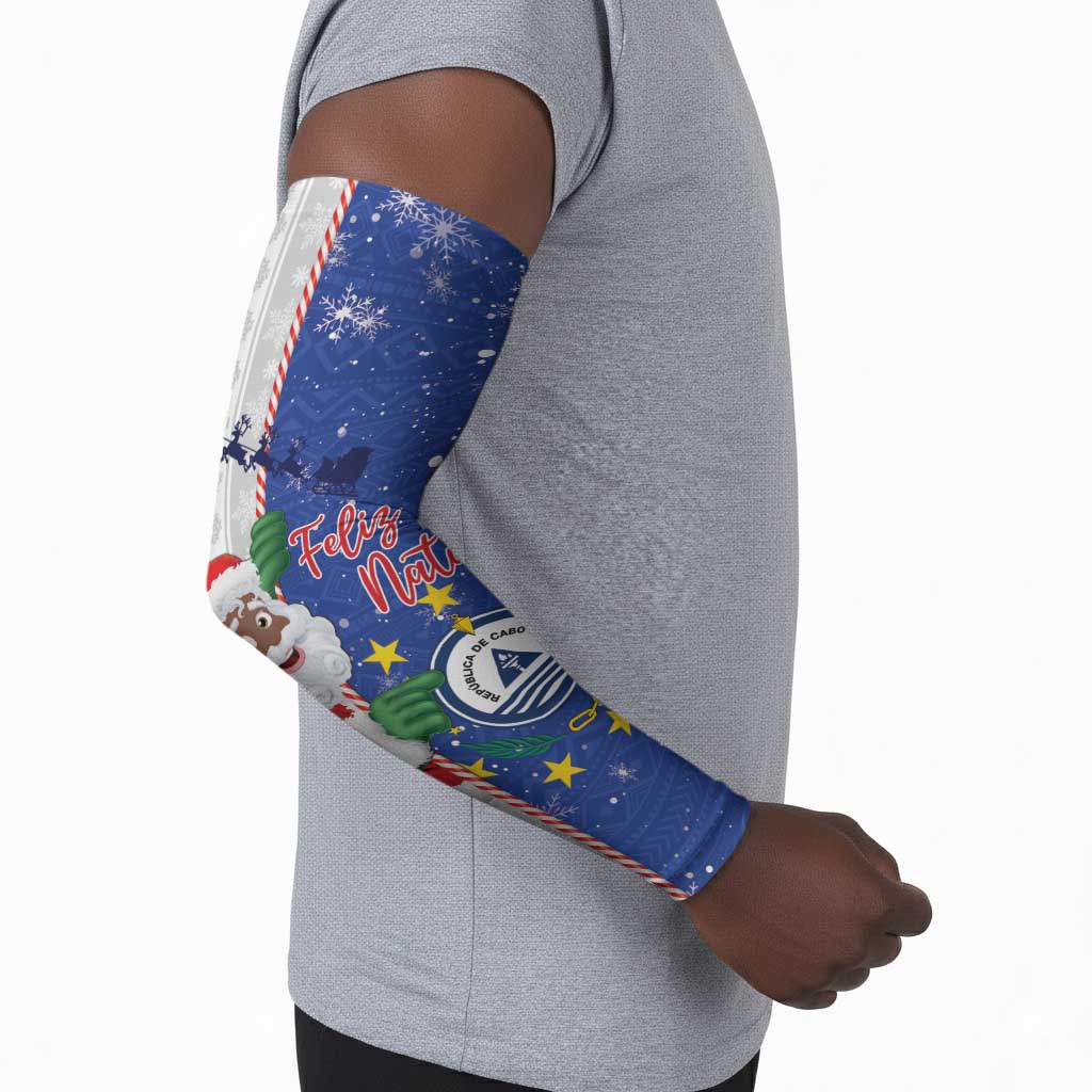 Cape Verde Christmas Arm Sleeves Black Santa Felix Natal
