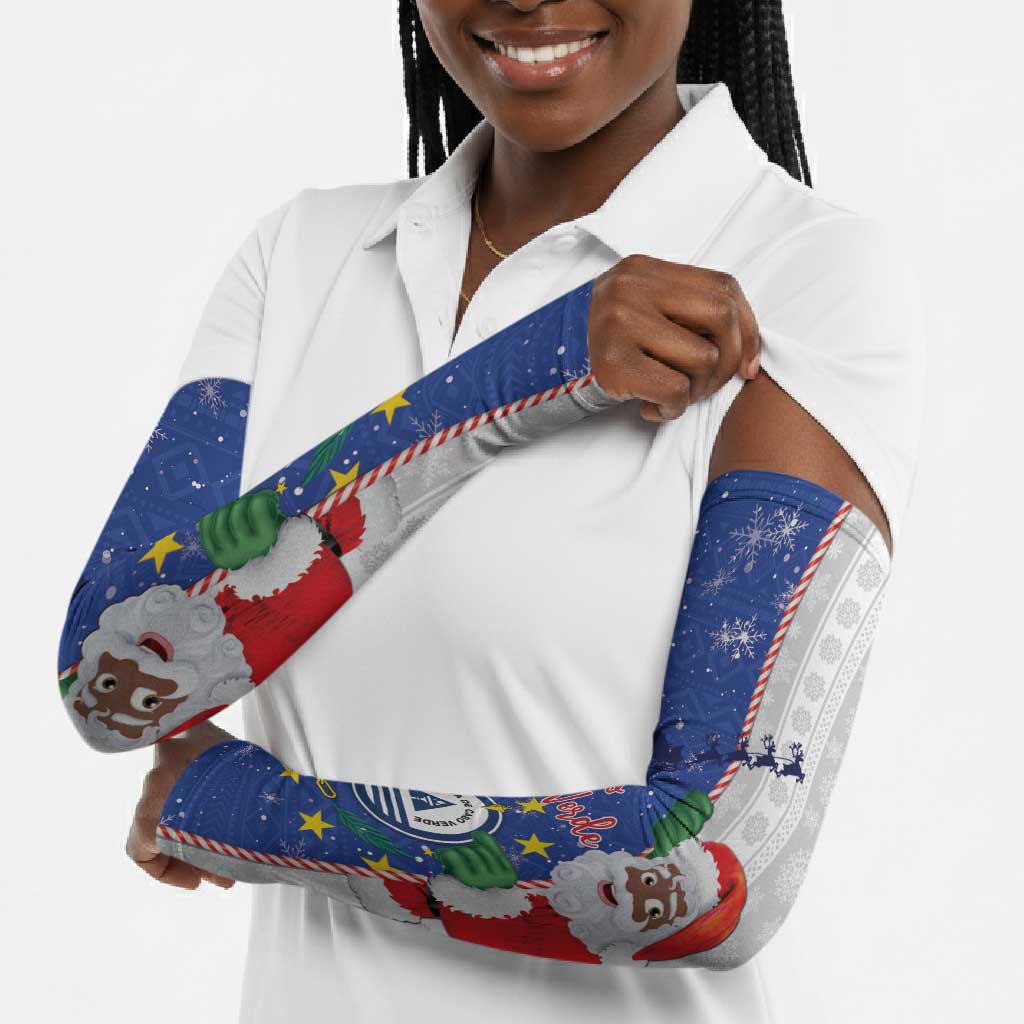 Cape Verde Christmas Arm Sleeves Black Santa Felix Natal