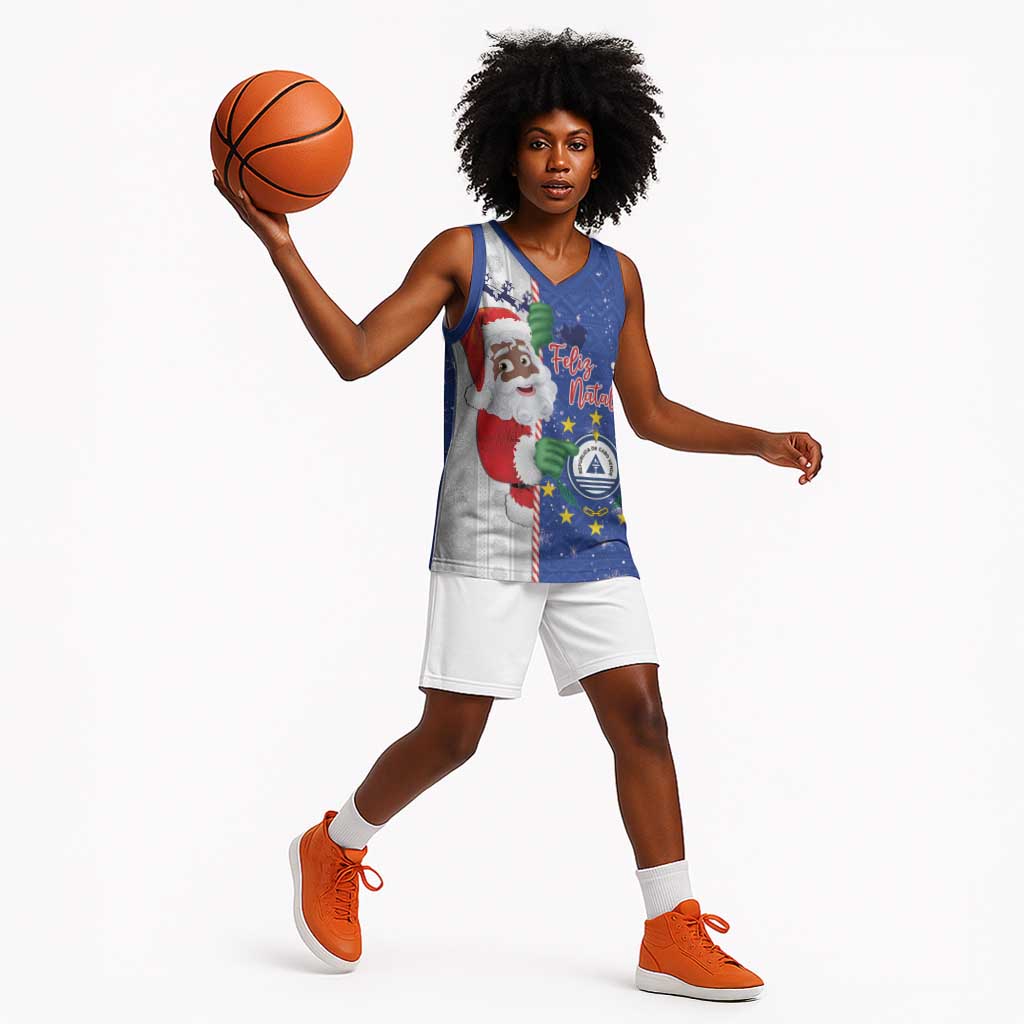 Afro Christmas in Cape Verde Basketball Jersey Black Santa Felix Natal LT15