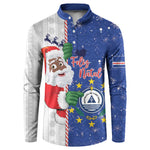 Cape Verde Christmas Button Sweatshirt Black Santa Felix Natal